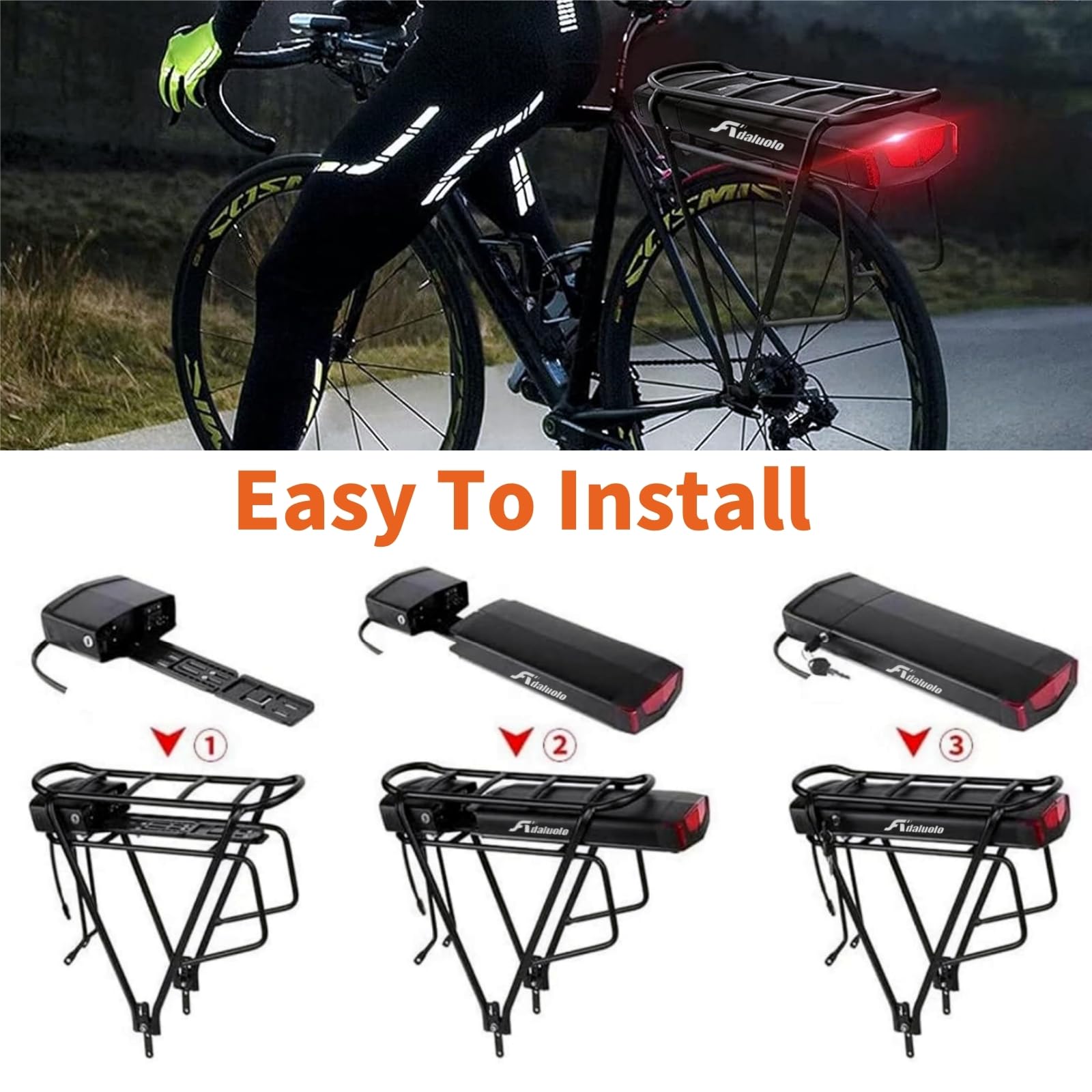 Batteria 36V 15Ah Per Bici Elettrica Adaluolo - Con Caricabatterie E USB, Per Motori 350W-750W - Foto 5