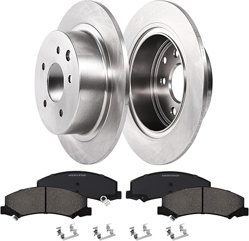 MERXENG Kit de pastillas y rotores de freno trasero, repuesto para JUKE 2011-2017, SENTRA 2007-2019, ALTIMA 2002-2020, MAXIMA 2004-2008