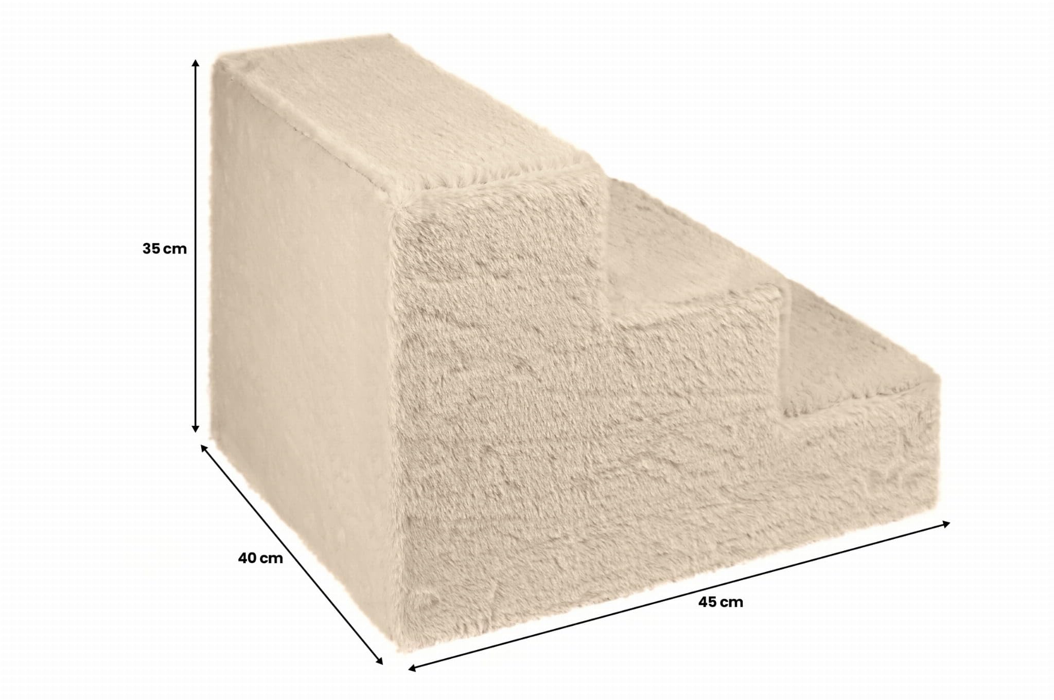 MG Design Scaletta per Cani 3 Gradini in Bianco – telaio in legno stabile, salita delicata per divano e letto, leggera e facile da spostare, per cani e gatti