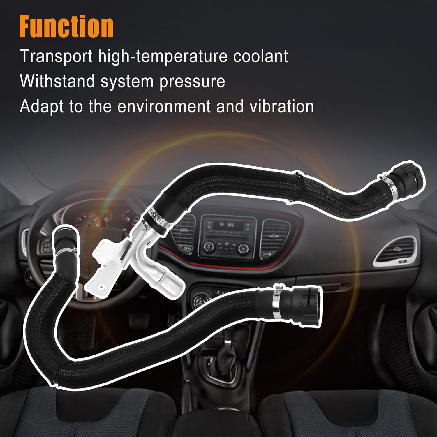 HVAC Heater Hose Air Conditioning Heater Supply and Return Hose Compatible with Dodge Dart 2013-2016 Replaces 68197197AB 55111481AD 55111480AC 55111480AD 55111481AC