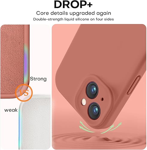 Miniatura 4 de Vooii Funda compatible con iPhone 15 Plus, silicona líquida mejorada protección mejorada de la cámara forro de microfibra suave antiarañazos a