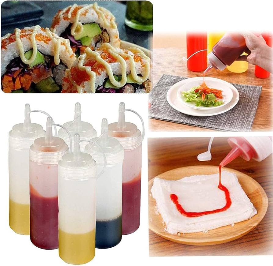Trade Shop - Bottiglia In Plastica Per Salse Ketchup Maionese Condimento Pub Bar Casa 400 Ml