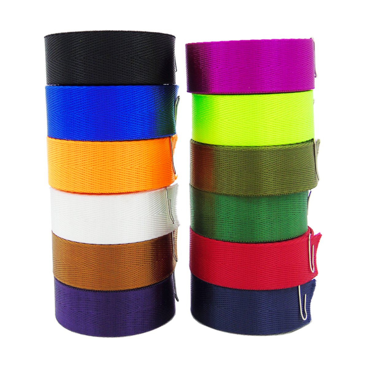 Grosun 12 Rolls Nylon Webbing 1 inch 3.3 Yards Heavy Duty Nylon Webbing Strap Nylon Belt for Indoor or Outdoor Gear, DIY Crafting, Repairing