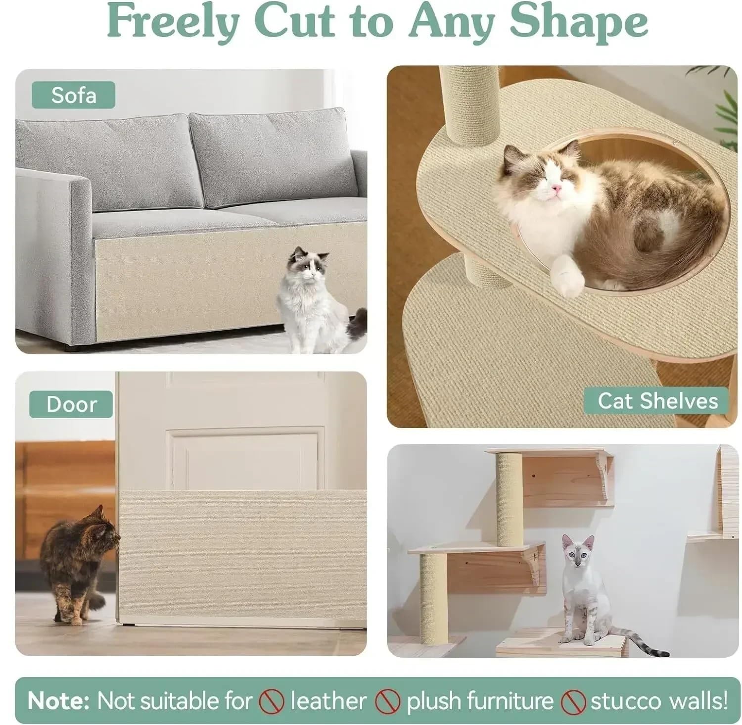 Protezione Divano Graffi Gatto Protezione for divano autoadesiva da parete antigraffio for gatti for fai-da-te Zampe Affila bordo for tappeto rifilabile(White,50x300CM)