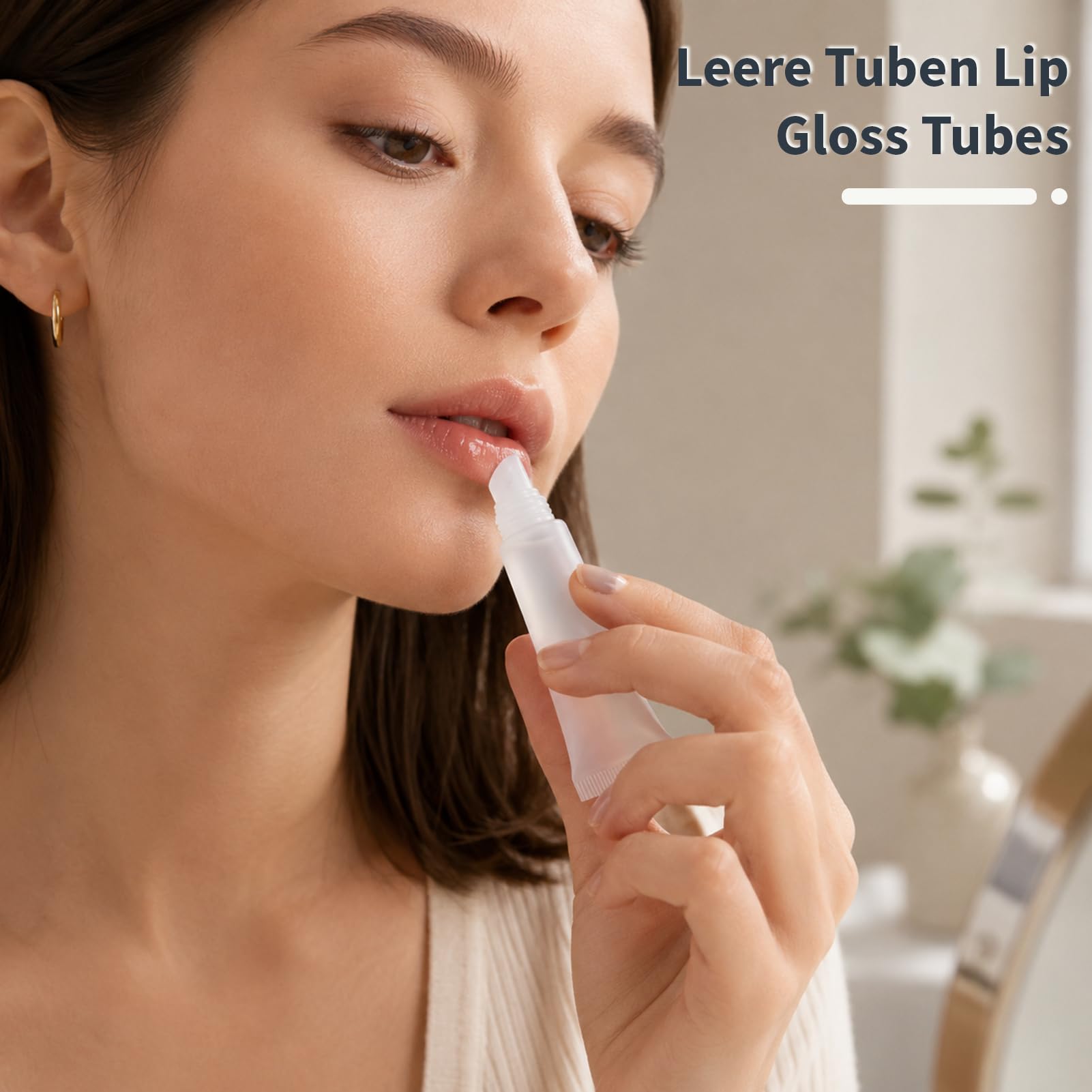 5 tubi per lucidalabbra, 10 ml, trasparenti, ricaricabili, mini tubi cosmetici per trucco, da viaggio
