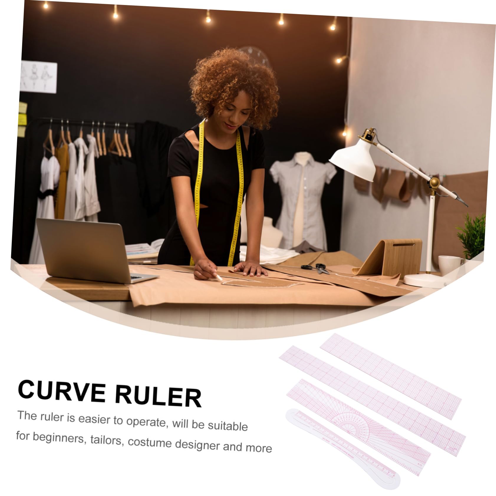 ARTIBETTER Reglas Transparentes Curvas Para Costura Y Acolchado Herramienta Resistente Para Dibujo Y Corte Manual Para Principiantes Y Diseñadores De Ropa 4 Piezas X 4