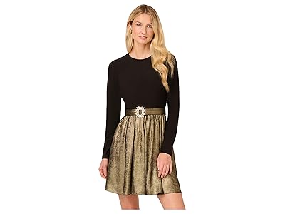 Adrianna Papell Jersey Metallic Short Dress Women