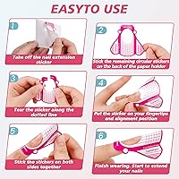 Vista 3 de 200 formas de uñas largas profesionales para uñas acrílicas, uñas de poligel, formas de extensión de uñas gruesas para puntas de arte de uñas