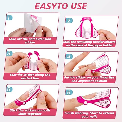 Miniatura 6 de Subay Taladro de uñas eléctrico profesional para el cuidado de las uñas con 200 piezas de formas de uñas largas rosas profesionales para uñas