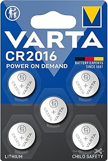 VARTA CR2016 3v Lithium Batteries Pack of 5