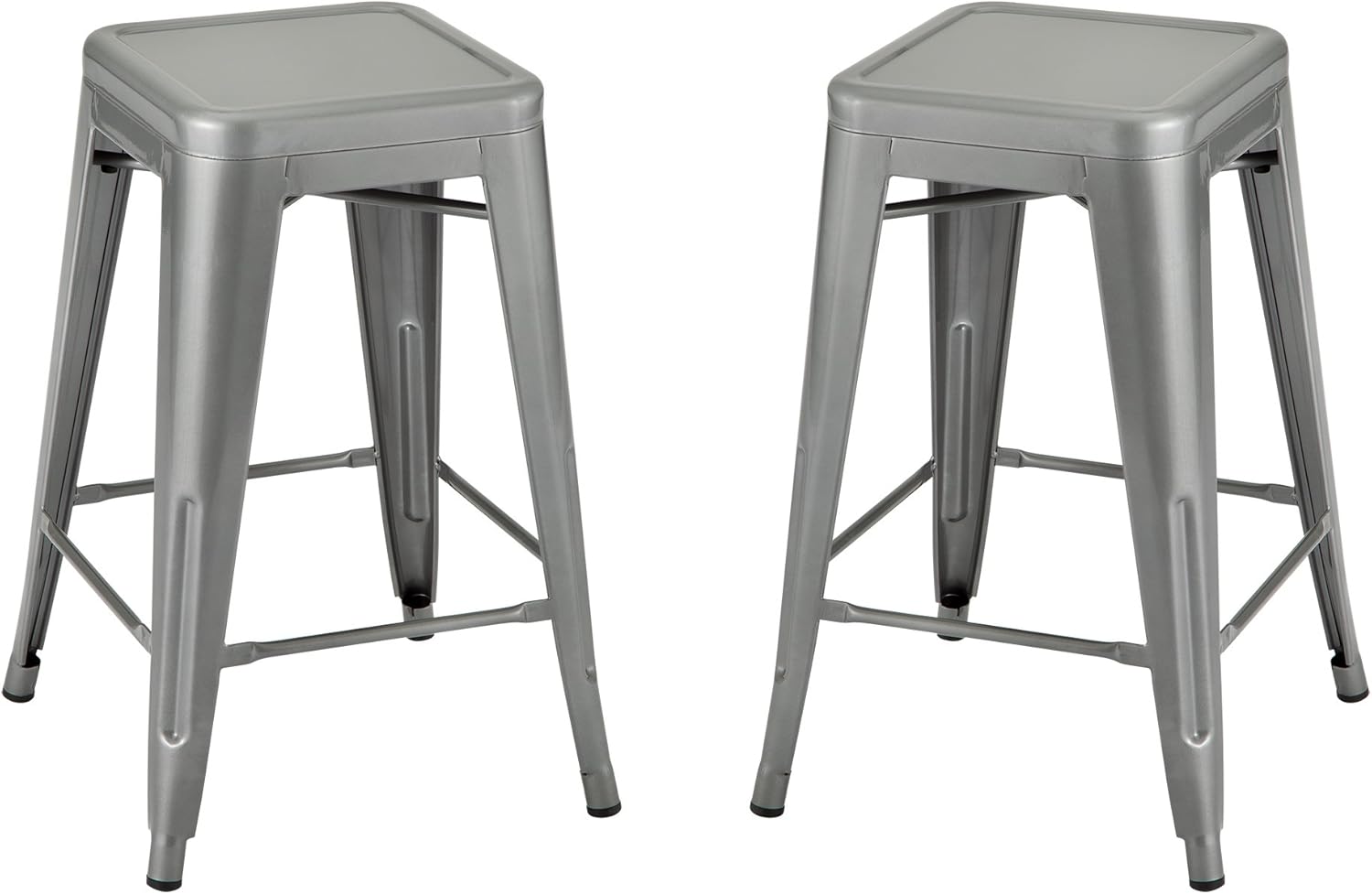 Norwood Commercial Furniture NOR-IAH3021-RD-SO Tolix Style Metal Industrial Stack Stool, 18" Height, 12" Width, 12" Length, Red (Pack of 2)