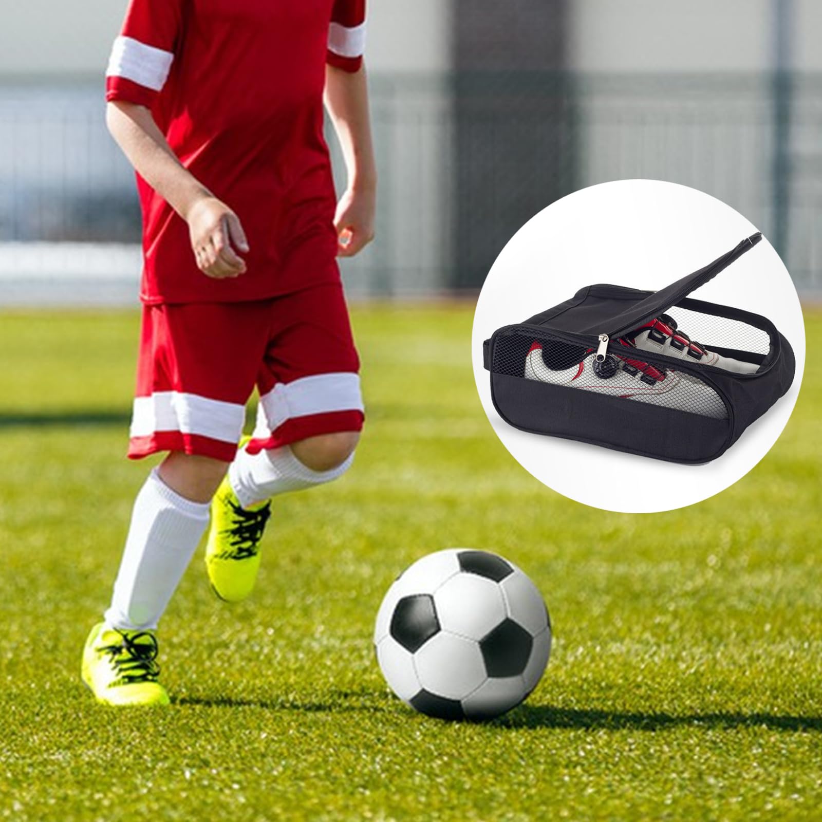 Sac à Chaussures de Golf pour Hommes et Femmes, Chaussures de Golf imperméables Sac de Transport Sac à Chaussures Respirant Sac de Transport de Football Portable pour Enfants (Noir)