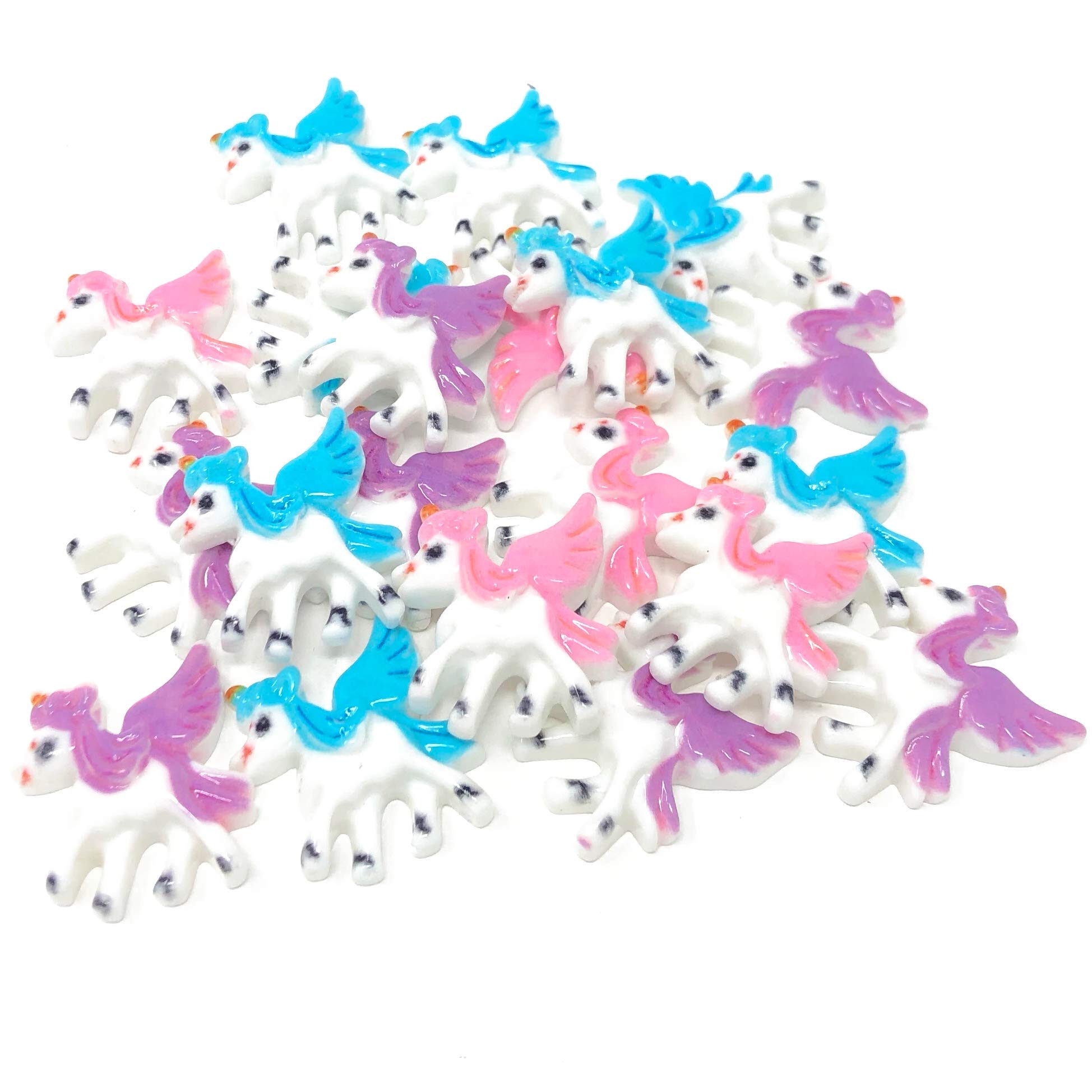 Special Touches 20 Mix 20mm Winged Standing Unicorns Flatbacks Multi Pack of Shabby Chic Plastic Flatbacks Craft Cardmaking Embellishments