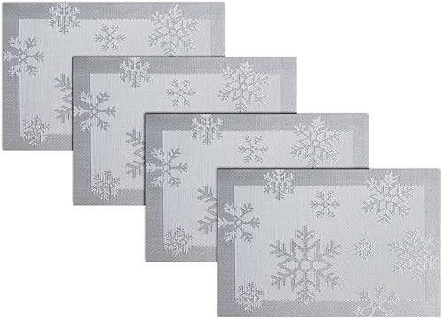 Miniatura 205 de PIGCHCY Juego de 6 manteles individuales beige de vinilo PVC duraderos para mesa de comedor, manteles individuales resistentes al calor, Beige -