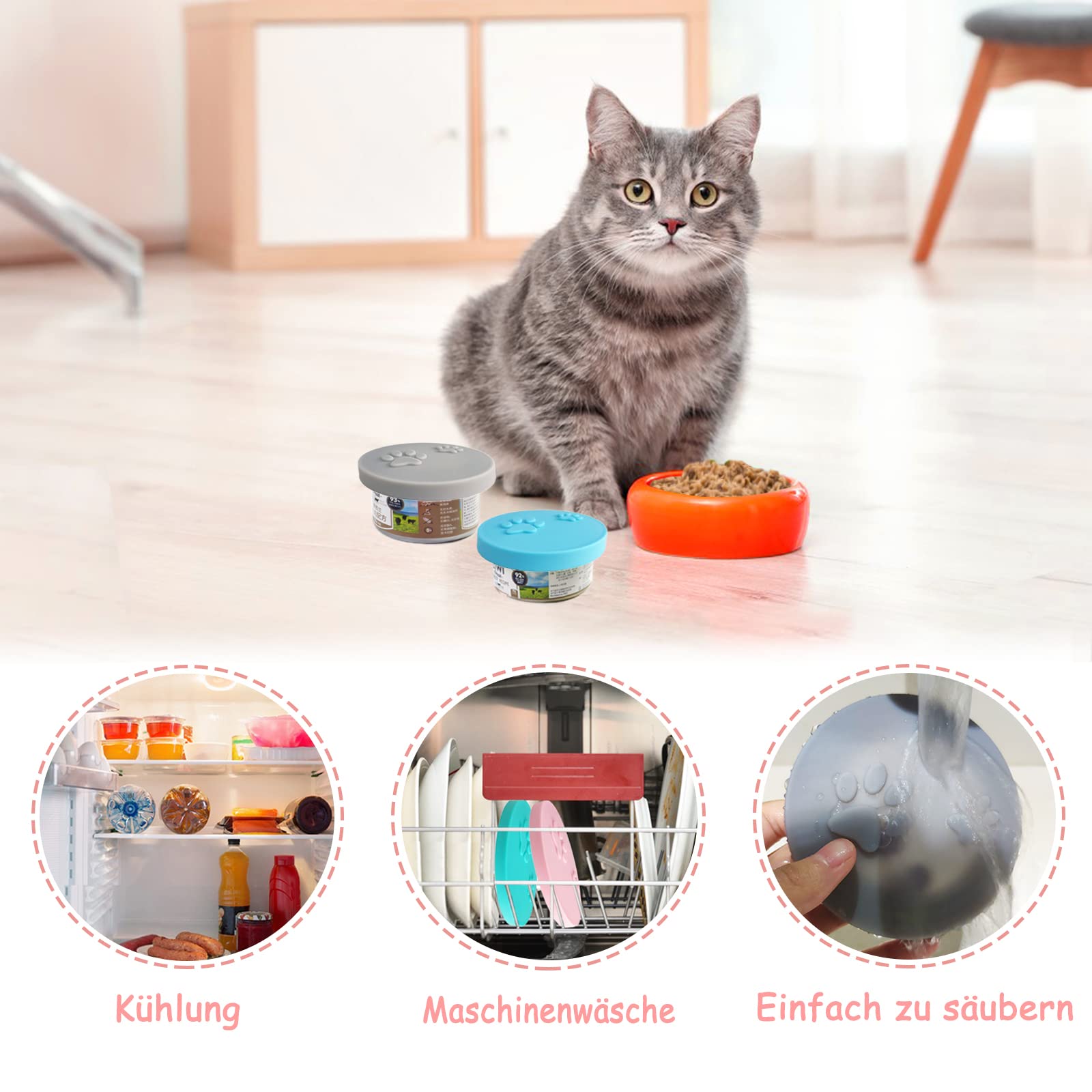 Jowxsx 2er Set Silikon-Dosendeckel Für Hunde- & Katzenfutter - Luftdicht & Wiederverwendbar