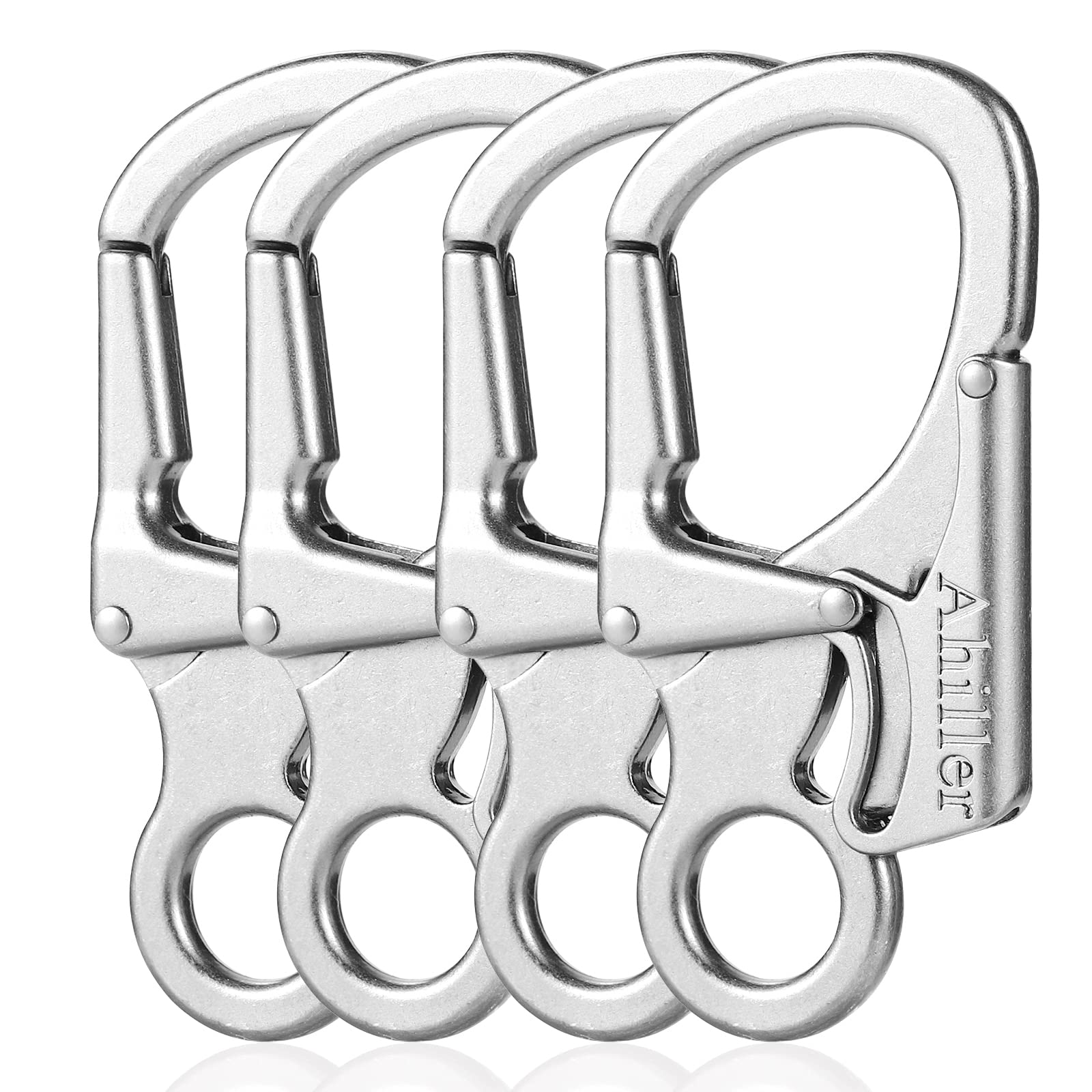 Ahiller Carabiner Clip, Double Anti-Misopening Design Alloy Carabiner Keychain for Outdoor Camping Key Ring Clip, 2.9 Inch