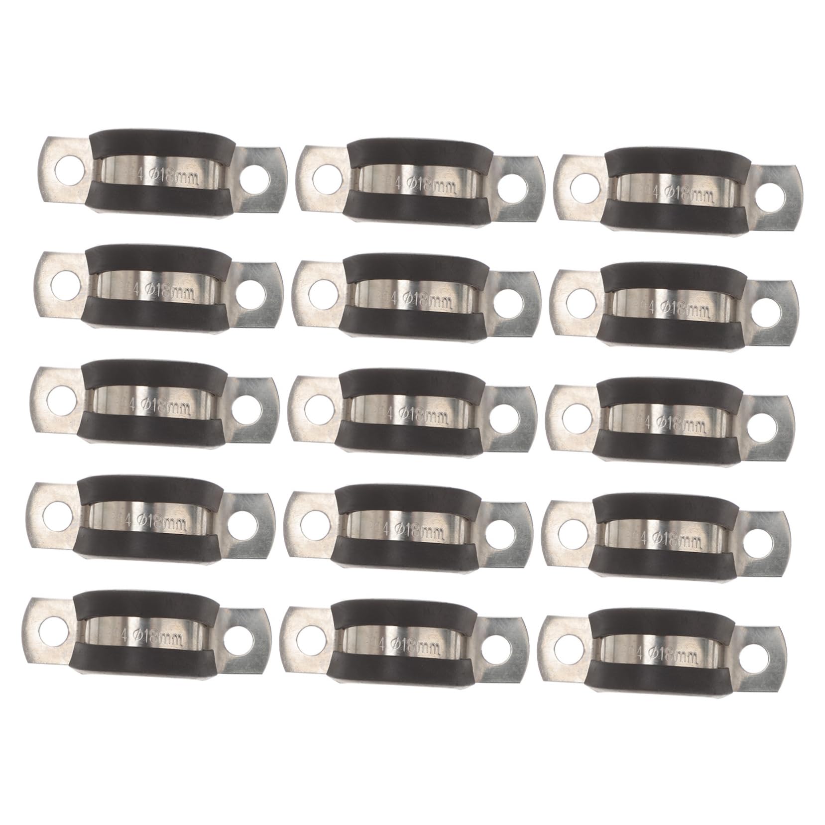 Mipcase 15pcs U-clamps for Cable Management Stainless Steel Clamp for Square Tube Wire Anti-slip Rubber Pad Easy Installation
