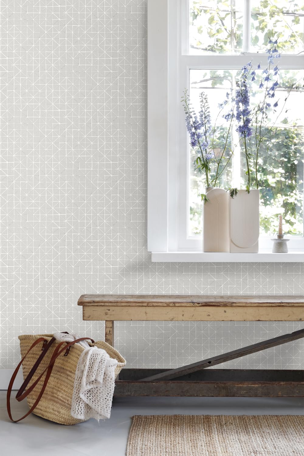 Esta Home papel pintado formas geométricas gris pardo 53 cm x 10.05 m