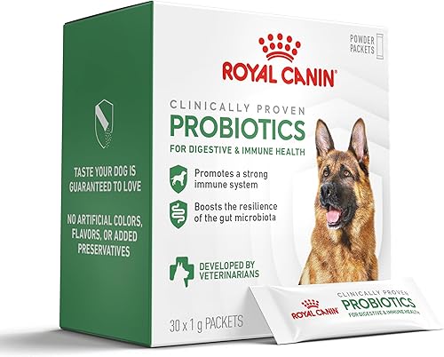 Royal Canin Probióticos para perros Suplemento en polvo para la salud digestiva e inmunológica para perros de todas las edades, 30 unidades