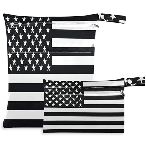 Miniatura 13 de visesunny Seta dibujada a mano, 2 bolsas húmedas con bolsillos con cremallera, lavable, reutilizable, espaciosa para viajes, playa, piscina