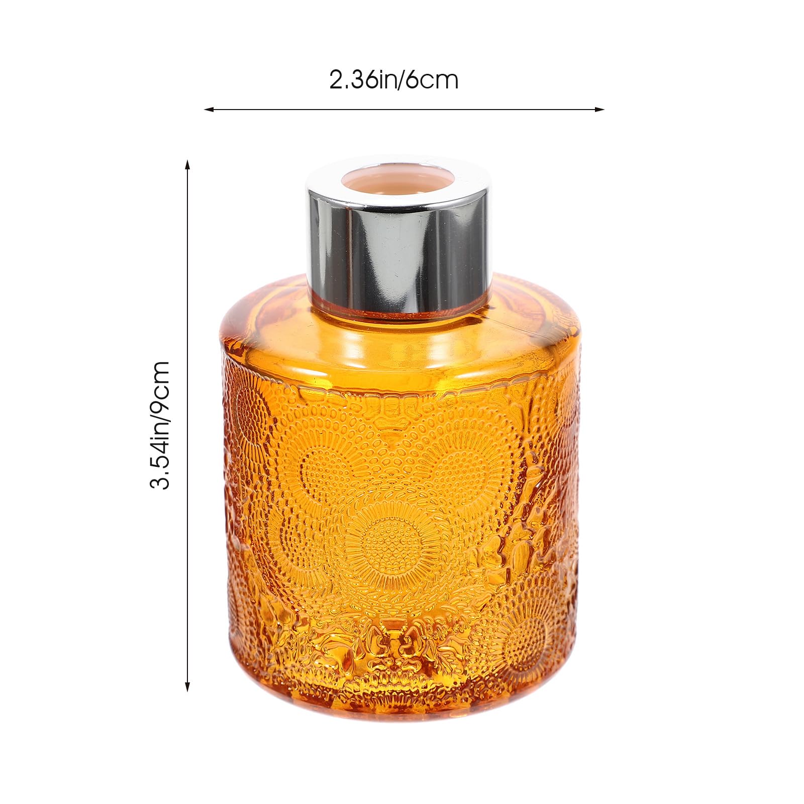 4 Stück Pack Geprägte Dekorative Glas Parfümflakons mit Weitem Mund Elegantes Design für Duftdiffusor und Wohnraumdekoration Zufällige Farbe