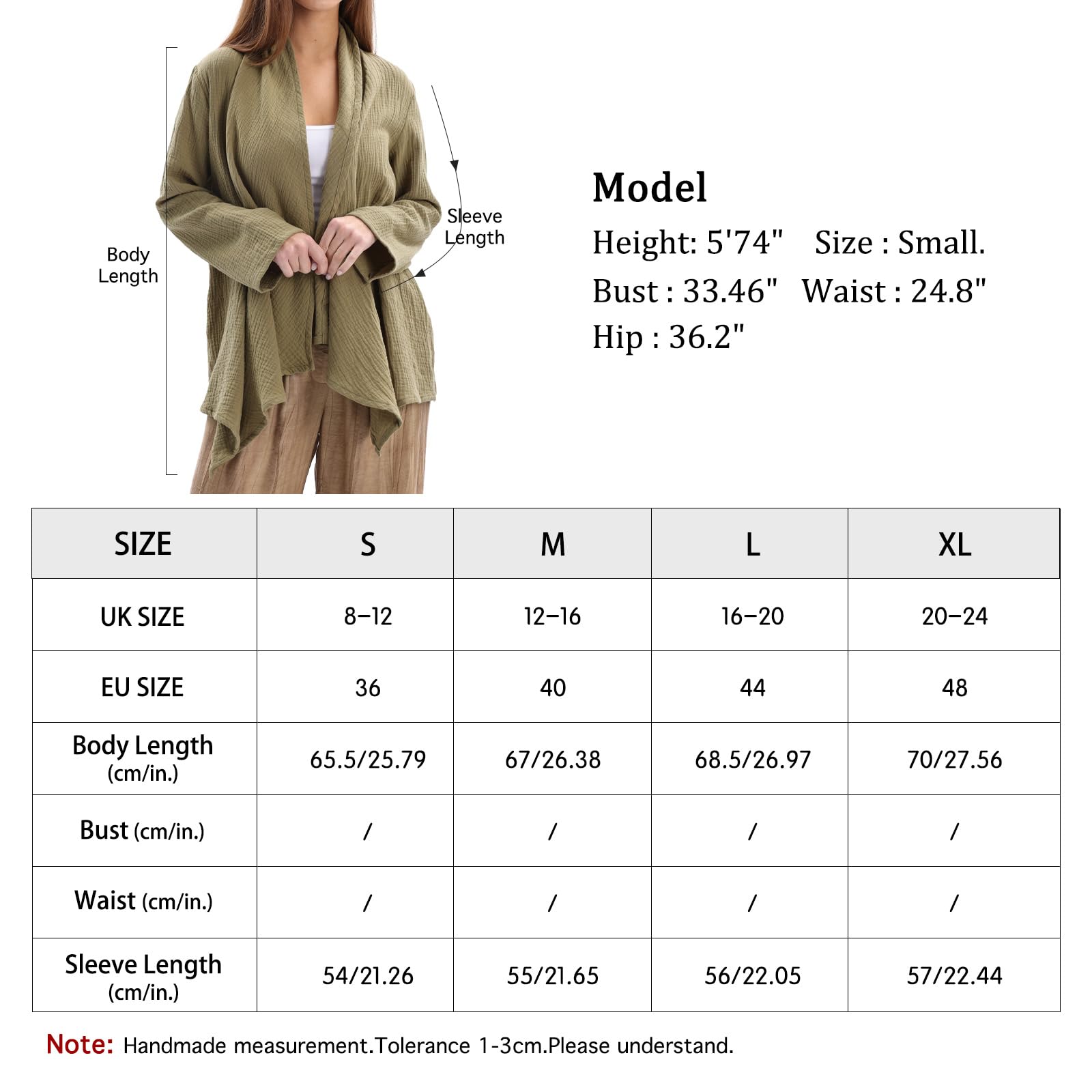Amahiyu, scialle in cotone da donna, cardigan oversize aperto sul davanti, caldo, poncho da donna