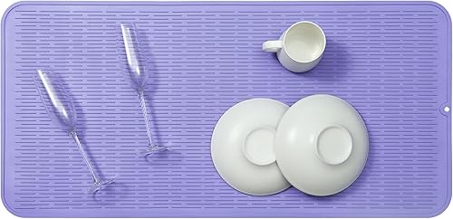 Miniatura 1001 de Tapete de silicona para secado de platos para múltiples usos, fácil de limpiar, ecológico, resistente al calor, tapete de silicona para encimera