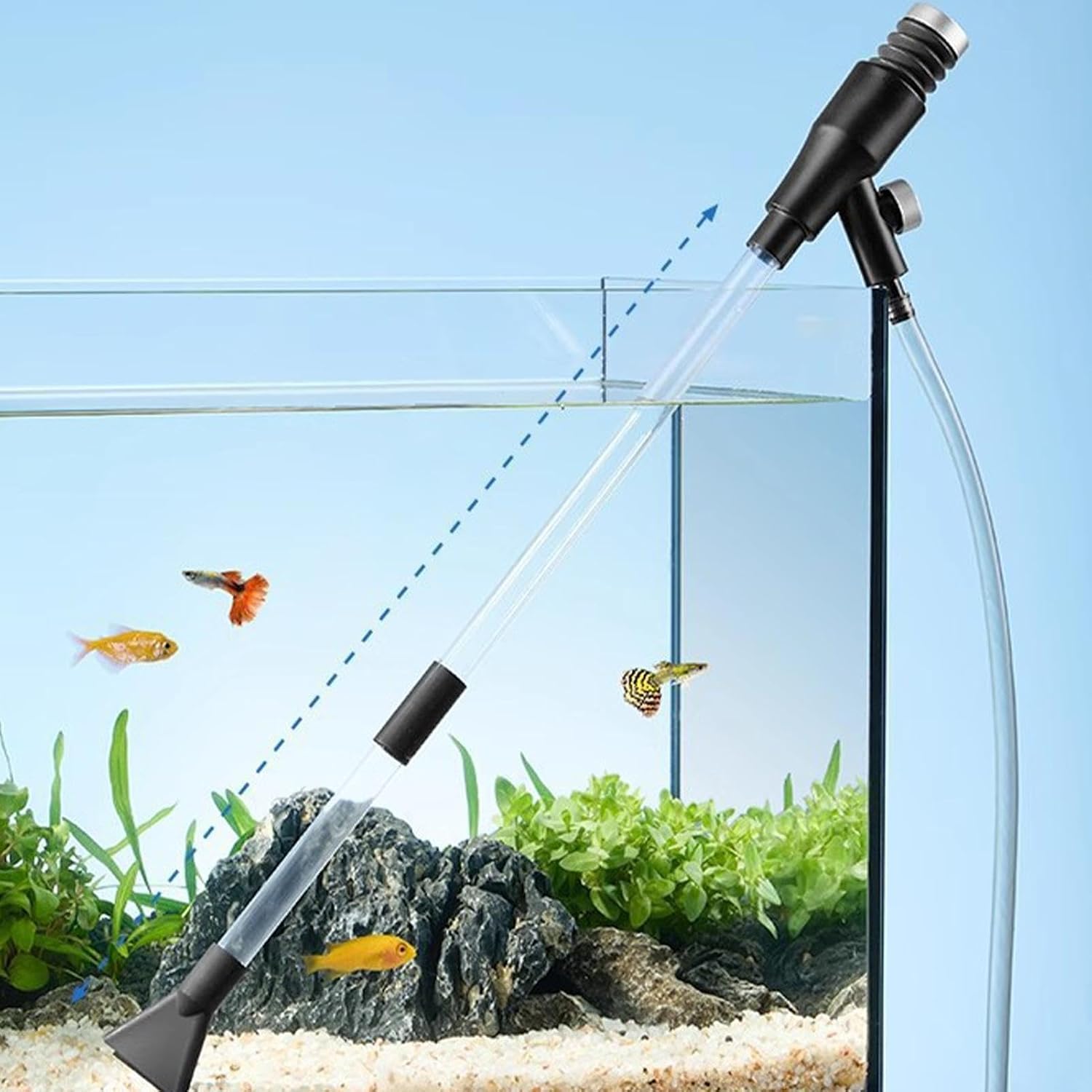 Aquarium Vacuum Manual Siphon Water Changer | Water Cleaner Gravel Siphon for Aquariums for Maintenance Cleaning Reptile Shrimp Home Office Apartment Dorm