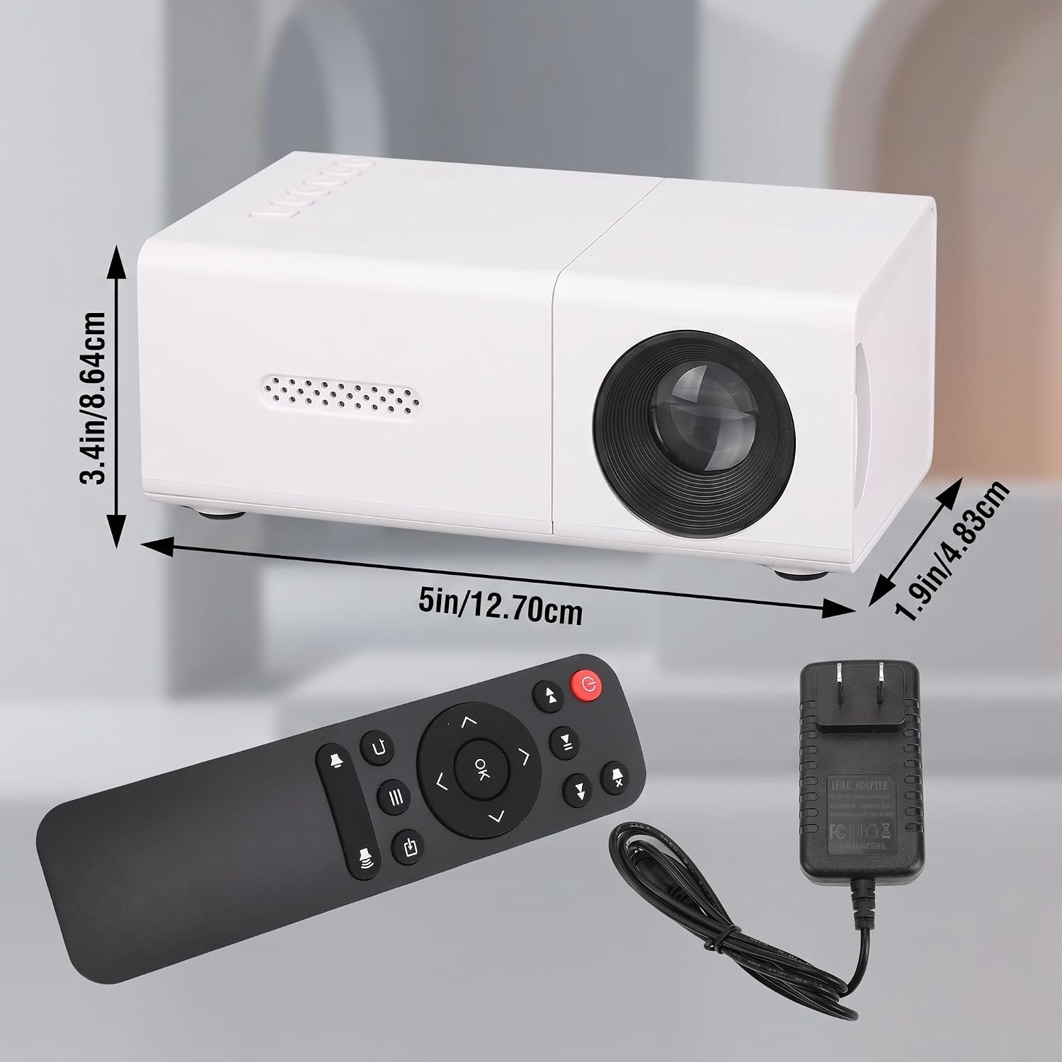 1080P Portable Projector 6000lm Auto Keystone Correction Home Theater | Portable 1080P projector with auto keystone correction, USB and HDMI ports for home theater, camping and movies.
