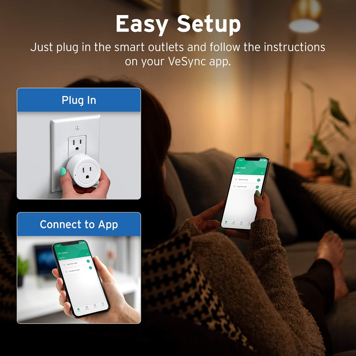 VeSync Mini Smart Plug by Etekcity, Compatible with Alexa, Google Home & IFTTT, Timer Schedule Away Functions, No Energy Monitoring, Group Control Supported, No Hub Required, ETL Listed(4 Pack), White