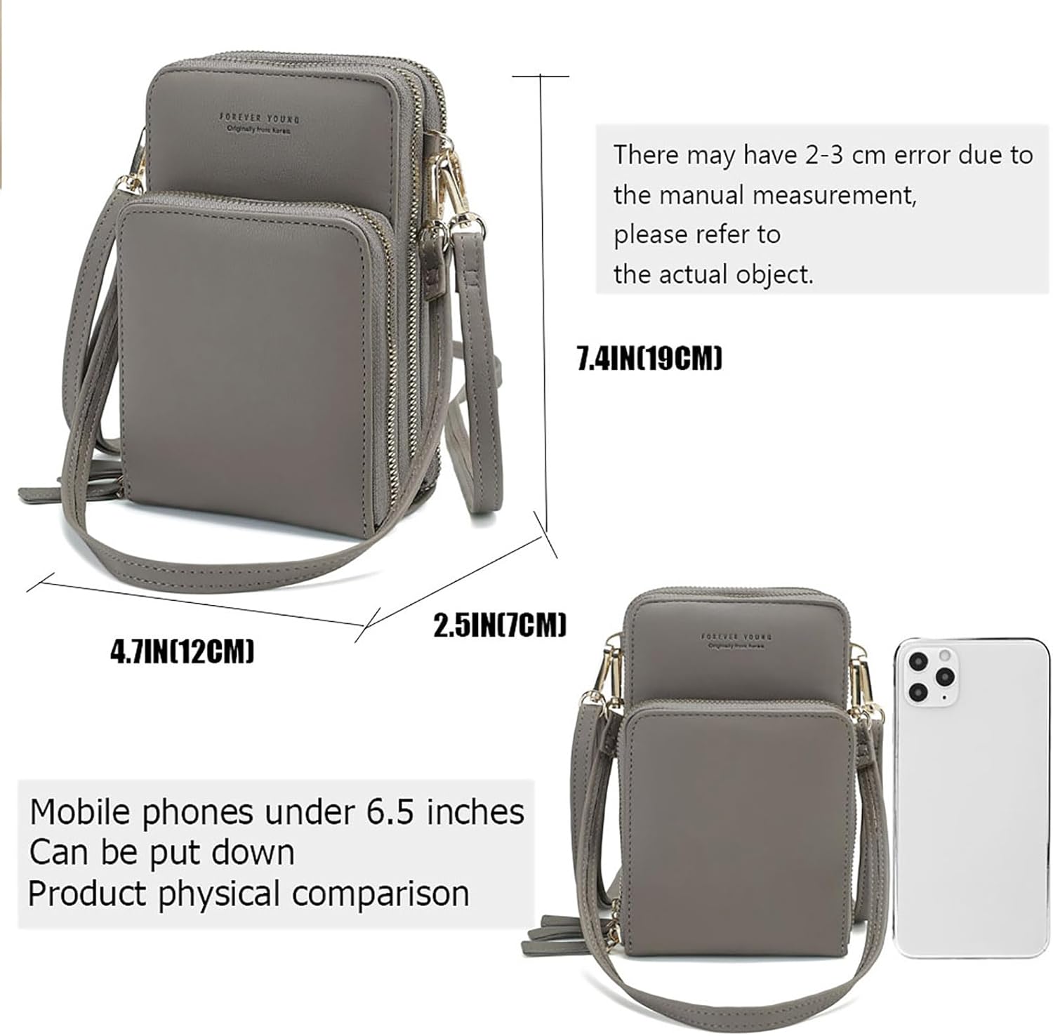myfriday Touch Screen Crossbody Phone Purse for Women, Rfid Blocking Small Cellphone Shoulder Purse with 2 Adjustable Strap - Image 4