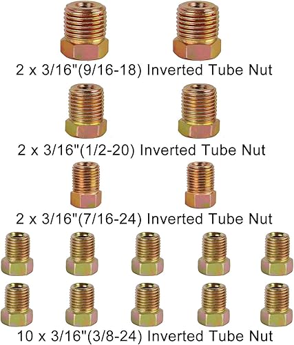 Miniatura 2 de Kit de tubos de línea de freno MuHize mejorado - 25 pies de 316 de cobre recubierto, tubo flexible, rollo de 25 pies 316" (incluye 16 accesorios)
