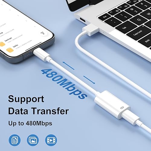 Miniatura 5 de COOYA Adaptador USB-C a Lightning para iPhone 15 Pro Max15 Pro15 Plus, cargatransferencia de datossalida de audio, adaptador 3 en 1, conector de