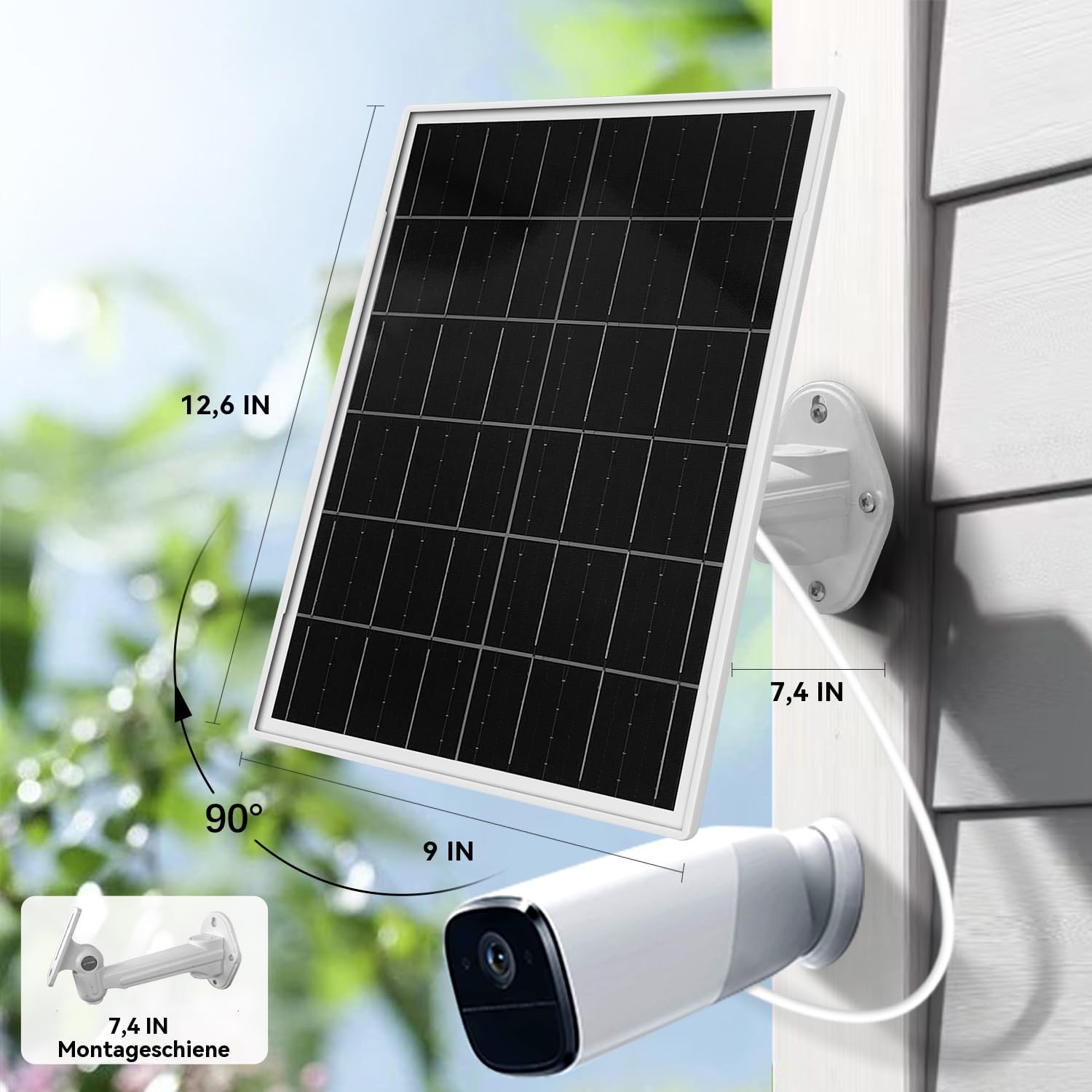 Solarpanel für Trail-Kamera, Wildkamera, Sicherheitskameras, eingebauter wiederaufladbarer 20.000 mAh Akku, DC 3.5x1.35mm mit mehreren Schnittstellen, vielseitig verwendbar, DC 5V Ausgang
