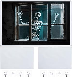 Oudain 2 Pcs Halloween Fabric Rear Projection Screen 40'' x 60'' Window Projection Portable White Projector Screen Sheet with Mounting Hardware for Halloween Christmas Party Supplies Indoors Outdoors