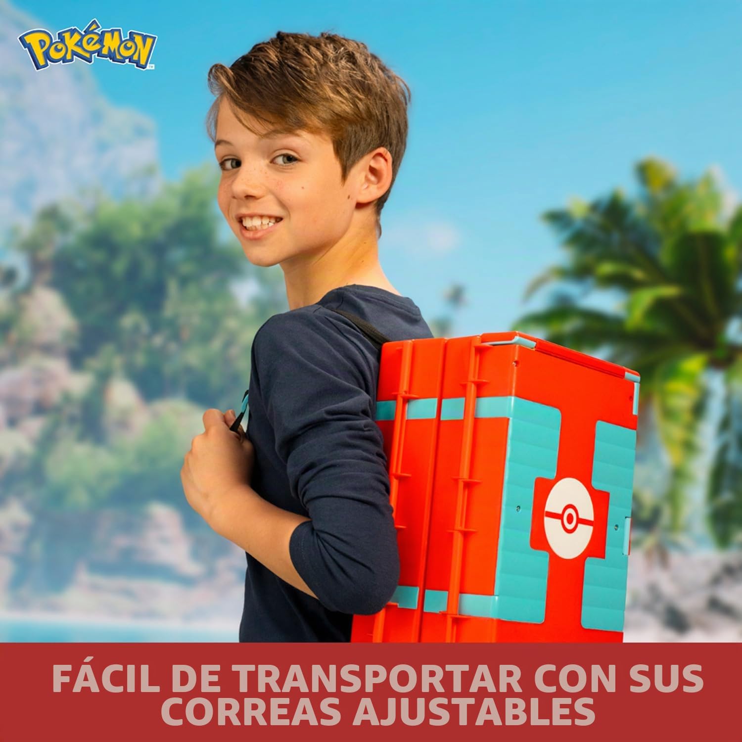 Bandai – Pokémon – Mochila de entrenador de playa – Universo de juego Pokémon con minijuegos – Bolsa que se transforma en zona de juego de playa – Figura Pikachu incluida – Estuche de juguete infantil