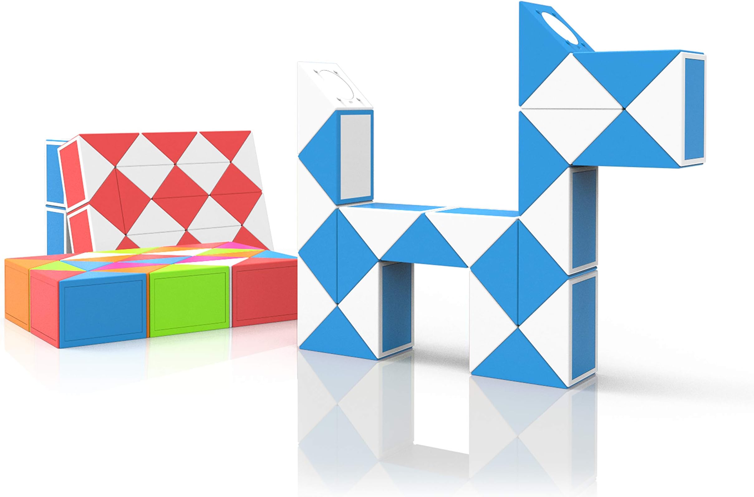 Sponsored Ad – ROXENDA Magic Snake with 24 Segments, Magic Cube Twist Puzzle - 3D Puzzles Games Fidget Party Bag Fillers Toys Christmas Stocking Fillers or Kids and Adults - 1 Pack (Blue)