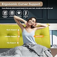 Vista 9 de Large Triangular Headboard Pillows Long Backrest Positioning Support Bolster Cushion for Daybed Fluffy Quality Plush Body Wedge Pillow with Pink