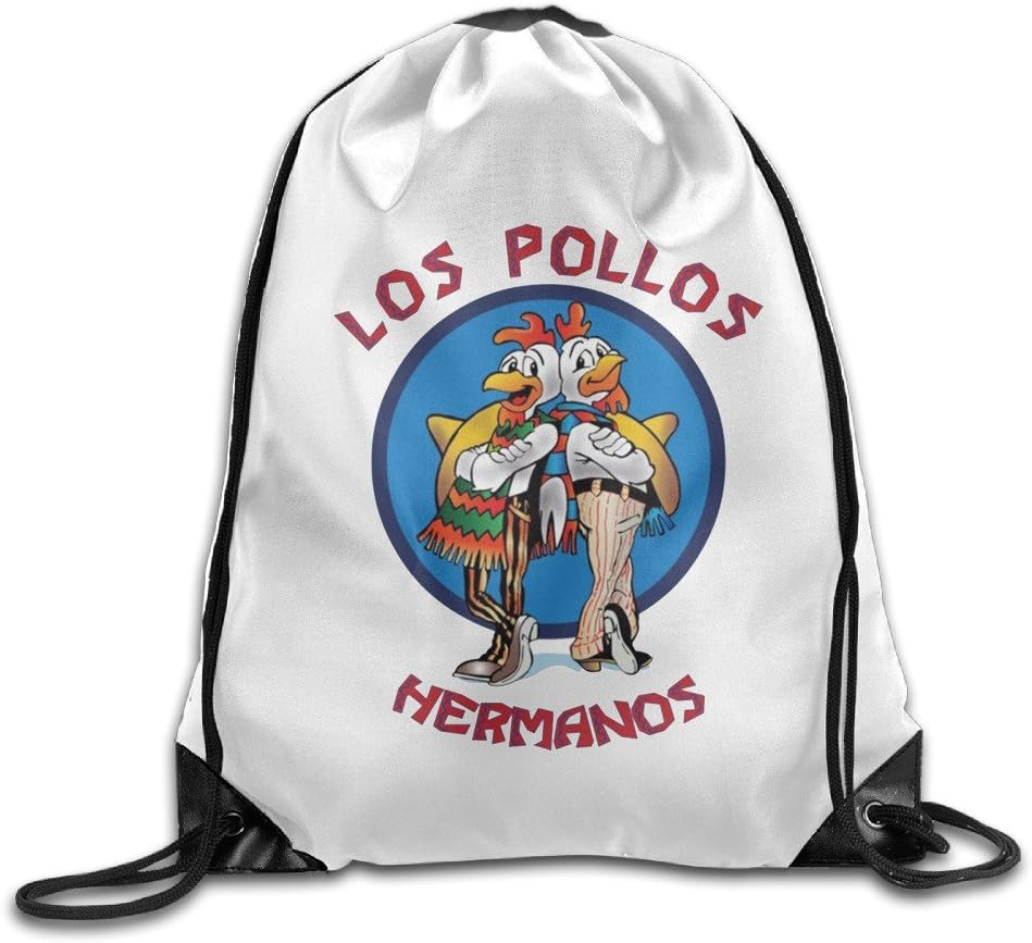 Ftyerer Funny Waterproof Breaking Bad Los Pollos Hermanos Apron Bags Drawstring Backpack Cinch Sack