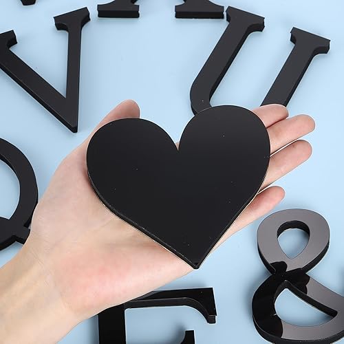 Miniatura 3 de PATIKIL Adhesivos de pared de acrílico 3D con espejo del alfabeto con símbolo, corazón, autoadhesivas, decoración del hogar, letrero de letra,