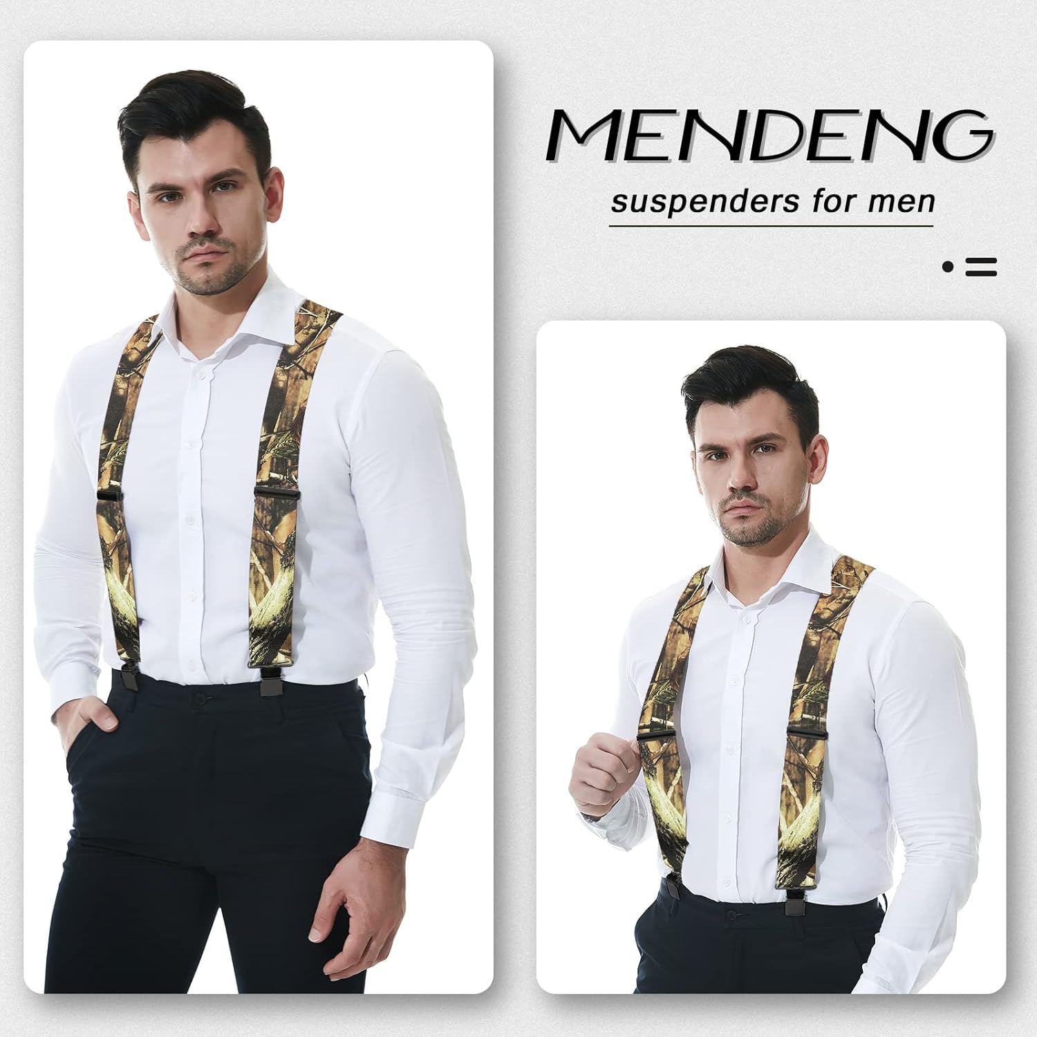 MENDENG Camo Suspenders for Men 2" Heavy Duty Clips - Adjustable X-Back Braces for Hunting and Daily Work - Image 5