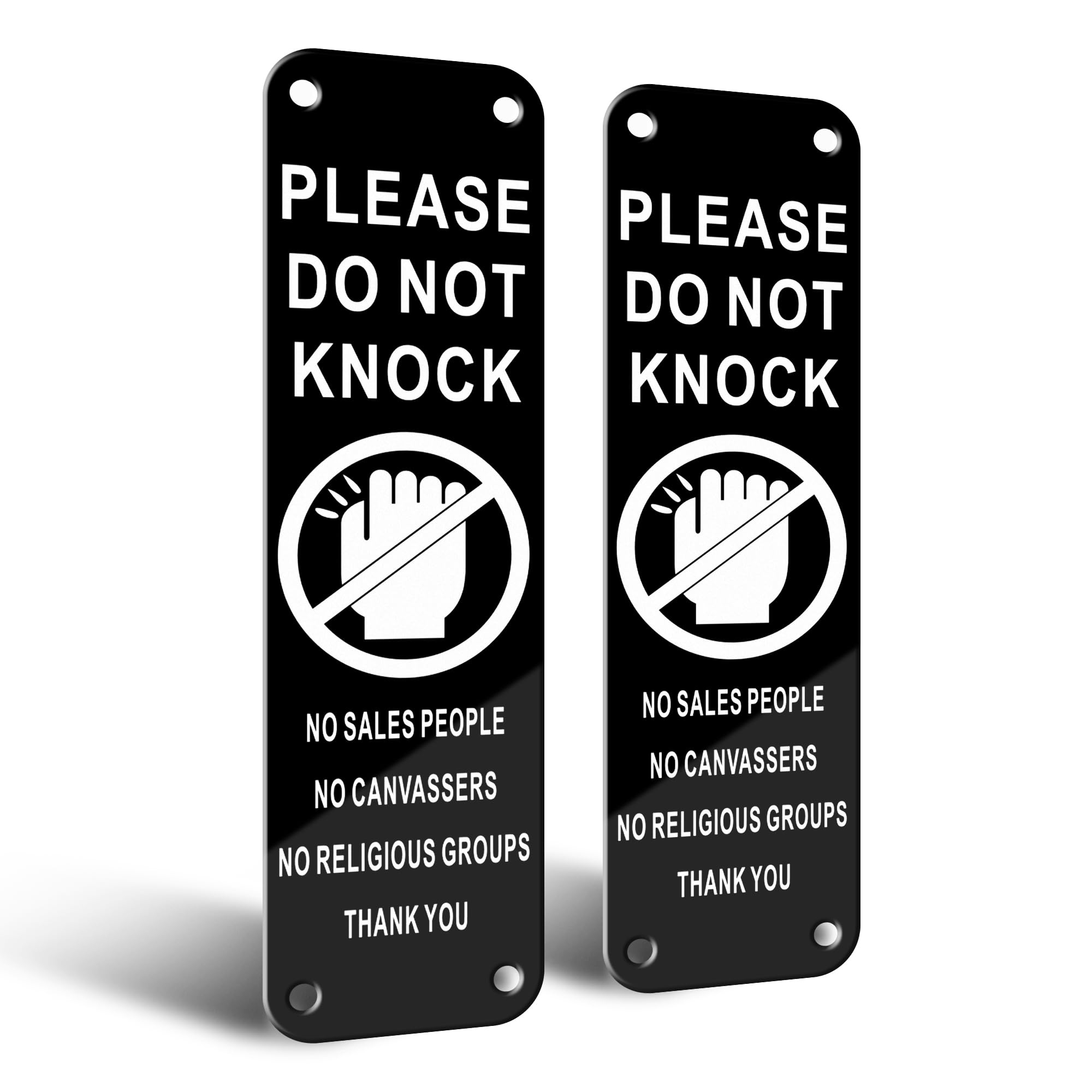 TAKULA Do Not Knock Sign for Front Door,16 * 4.5CM Please Knock Do Not Disturb Sign,No Canvassers,No Sales People,Suitable for Indoor and Outdoor Gates