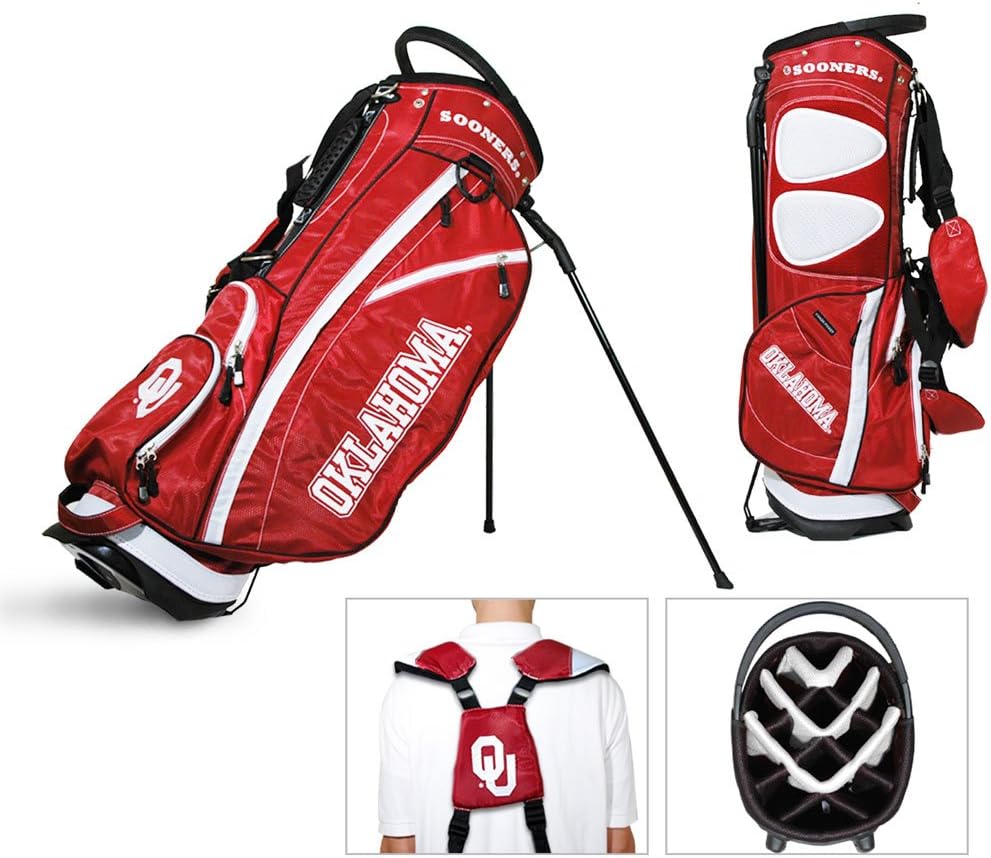 Team Golf NCAA Fairway Golf Stand Bag, Lightweight, 14-Way Top, Spring Action Stand, Insulated Cooler Pocket, Padded Strap, Umbrella Holder & Removable Rain Hood