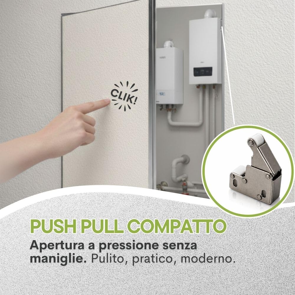 CARTONGESSO FAI DA TE - 4 pz. Meccanismo di apertura push pull per botole di ispezione - nuovo modello mini Latch L001C