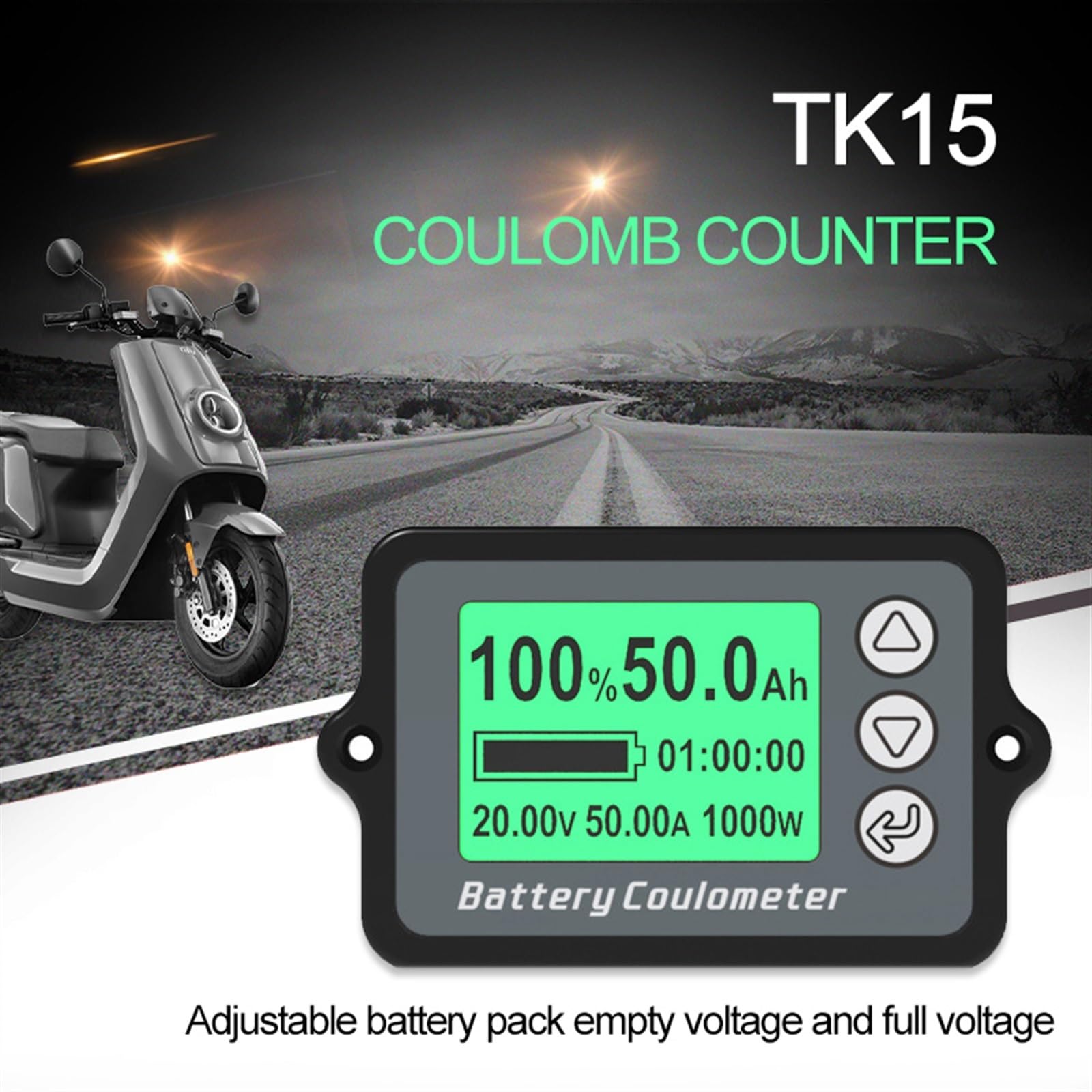 Coulomètre de Batterie TK15 80V 50/100/350A, testeur de capacité de Batterie de précision Professionnel, Moniteur de Batterie au Lithium for Voiture électrique (Color : 8-120V 100A(0-150A))