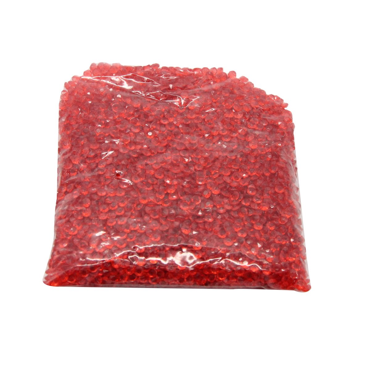 Evilandat5000 Pieces Confetti Diamond Table Decoration Stone Decoration Wedding Glitter Clear Bling Faux Acrylic Look 4.5 mm Red