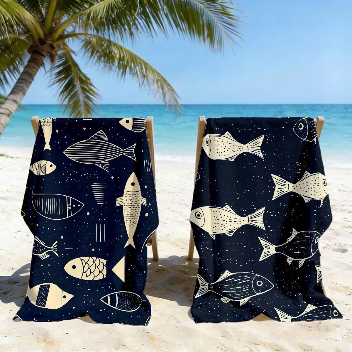 Ręcznik plażowy 100 x 200 cm, ręcznik gimnastyczny z mikrofibry szybkoschnący, zestaw 2 anty-piaskowych ręczników plażowych, lekki kompaktowy duży ręcznik z mikrofibry do podróży, prezent dla mężczyzn