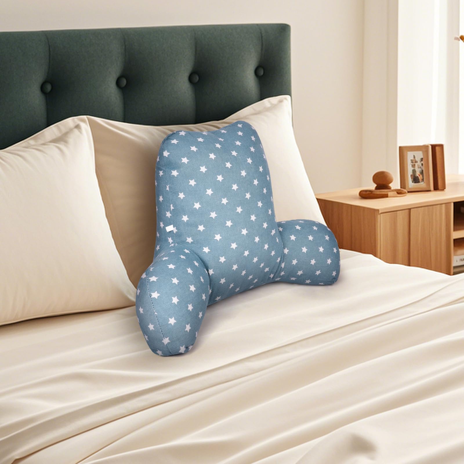 AOOWU Almohada Lectura Cama, Cojin de Lectura con Apoyabrazos, Respaldo de Almohada de Lectura, Óptimo Apoyo para la Espalda, Almohada de Lectura Espalda, para Sofa, Cama y Alfombra, Relajarse y Leer