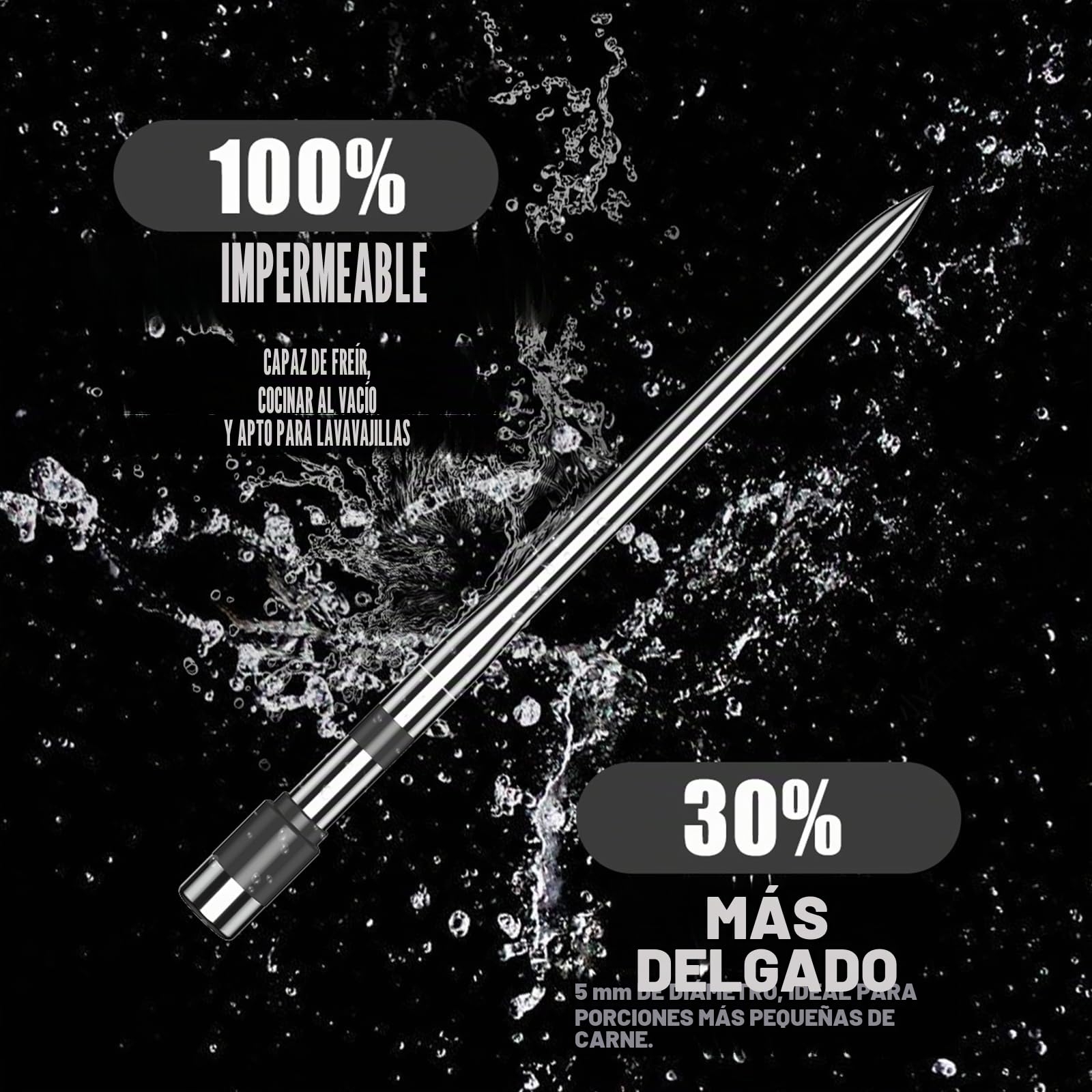 ANTELA Termómetro de Cocina Inteligente con Pantalla LCD AnfitriónLecturas Rápidas y PrecisasTermómetro de Carne Inalámbrico con Conexión APP
