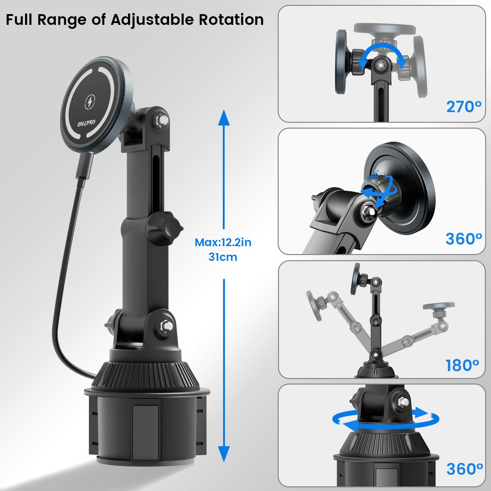 OHLPRO MagSafe Car Mount Charger, 15W QC 3.0 Fast Charging For IPhone 17 ProMax, Pro - View #6